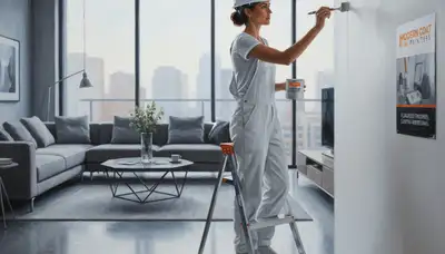 Fort Collins, CO painters performing paint touch-ups on home trim and walls